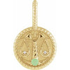 14K Yellow Natural Green Chrysoprase & .005 CTW Natural Diamond Libra Charm/Pendant Siddiqui Jewelers