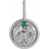 Platinum Natural Emerald & .005 CTW Natural Diamond Aries Charm/Pendant Siddiqui Jewelers