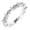 14K White 3/8 CTW Natural Diamond Milgrain Eternity Band Size 6.5 Siddiqui Jewelers