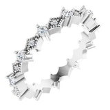 14K White 3/8 CTW Natural Diamond Milgrain Eternity Band Size 7.5 Siddiqui Jewelers