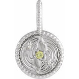 Sterling Silver Natural Peridot & .005 CTW Natural Diamond Gemini Charm/Pendant Siddiqui Jewelers