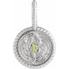 14K White Natural Peridot & .005 CTW Natural Diamond Gemini Charm/Pendant Siddiqui Jewelers