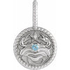 Sterling Silver Natural Aquamarine & .0025 CTW Natural Diamond Cancer Charm/Pendant Siddiqui Jewelers