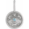 Platinum Natural Aquamarine & .0025 CTW Natural Diamond Cancer Charm/Pendant Siddiqui Jewelers