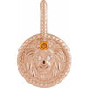 14K Rose Natural Citrine & .005 CTW Natural Diamond Leo Charm/Pendant Siddiqui Jewelers