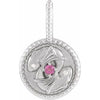 Platinum Natural Rhodolite Garnet & .005 CTW Natural Diamond Pisces Charm/Pendant Siddiqui Jewelers