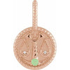 14K Rose Natural Green Chrysoprase & .005 CTW Natural Diamond Libra Charm/Pendant Siddiqui Jewelers