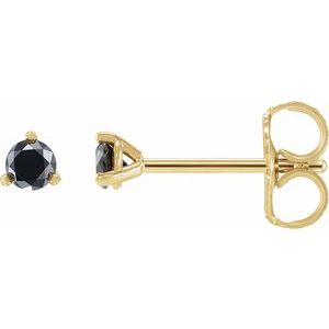 14K Yellow 1/3 CTW Natural Black Diamond  Earrings  Siddiqui Jewelers