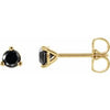 14K Yellow 1/8 CTW Natural Black Diamond  Earrings  Siddiqui Jewelers