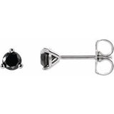 14K White 1/8 CTW Natural Black Diamond  Earrings  Siddiqui Jewelers