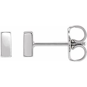 14K White Bar Earrings Siddiqui Jewelers