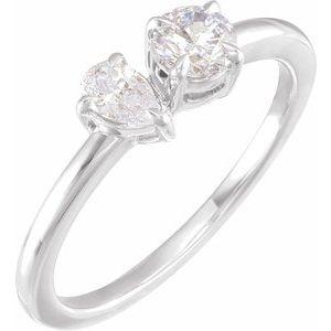 14K White 5/8 CTW Lab-Grown Diamond Two-Stone Ring Siddiqui Jewelers
