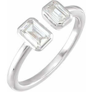 14K White 1 CTW Lab-Grown Diamond Two-Stone Ring Siddiqui Jewelers