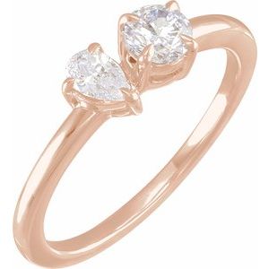 14K Rose 5/8 CTW Lab-Grown Diamond Two-Stone Ring Siddiqui Jewelers