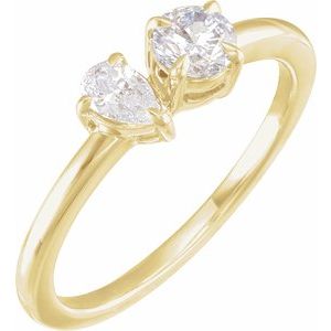 14K Yellow 5/8 CTW Lab-Grown Diamond Two-Stone Ring Siddiqui Jewelers