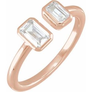 14K Rose 1 CTW Lab-Grown Diamond Two-Stone Ring Siddiqui Jewelers