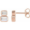 14K Rose 1 CTW Lab-Grown Diamond Two-Stone Stud Earrings Siddiqui Jewelers