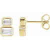 14K Yellow 1 CTW Lab-Grown Diamond Two-Stone Stud Earrings Siddiqui Jewelers