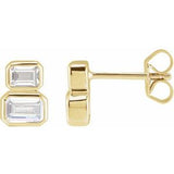 14K Yellow 1 CTW Lab-Grown Diamond Two-Stone Stud Earrings Siddiqui Jewelers