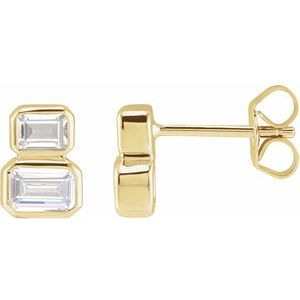 14K Yellow 1 CTW Lab-Grown Diamond Two-Stone Stud Earrings Siddiqui Jewelers