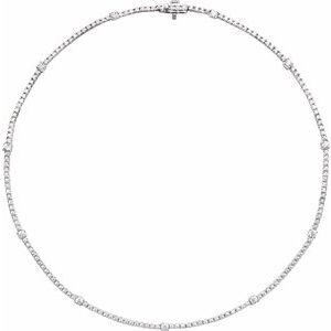 14K White 4 CTW Lab-Grown Diamond 16" Necklace Siddiqui Jewelers