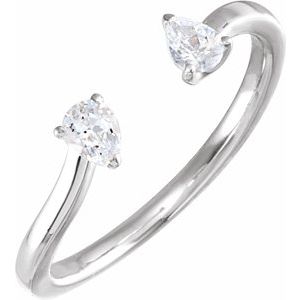 14K White 1/5 CTW Lab-Grown Diamond Two-Stone Ring Siddiqui Jewelers
