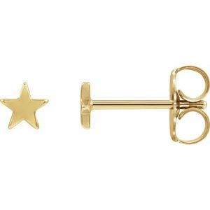 14K Yellow 4 mm Star Friction Post & Back Earrings Siddiqui Jewelers