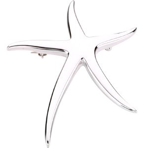Sterling Silver 62.2x47.2 mm Starfish Brooch or Pendant - Siddiqui Jewelers