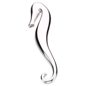Sterling Silver 63x16 mm Sea Horse Brooch or Pendant - Siddiqui Jewelers