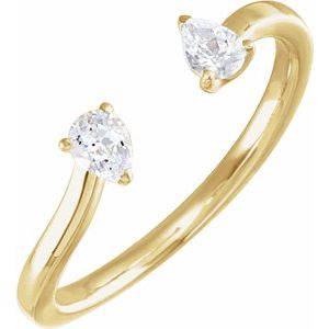 14K Yellow 1/5 CTW Lab-Grown Diamond Two-Stone Ring Siddiqui Jewelers
