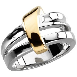 14K White & Yellow Two-Tone Fashion Ring - Siddiqui Jewelers
