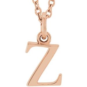 14K Rose Lowercase Initial z 16" Necklace Siddiqui Jewelers
