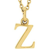 14K Yellow Lowercase Initial z 16" Necklace Siddiqui Jewelers