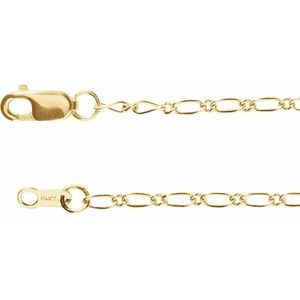 14K Yellow 1.5 mm Figaro 16" Chain Siddiqui Jewelers