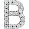 14K White .08 CTW Natural Diamond Initial B Earring Siddiqui Jewelers