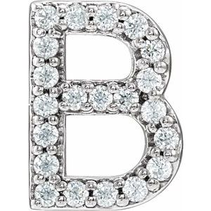 14K White .08 CTW Natural Diamond Initial B Earring Siddiqui Jewelers