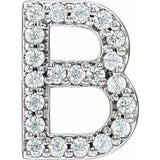Sterling Silver .08 CTW Natural Diamond Initial B Earring Siddiqui Jewelers