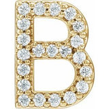 14K Yellow .08 CTW Natural Diamond Initial B Earring Siddiqui Jewelers