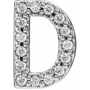 Sterling Silver .06 CTW Natural Diamond Initial D Earring Siddiqui Jewelers