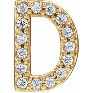 14K Yellow .06 CTW Natural Diamond Initial D Earring Siddiqui Jewelers