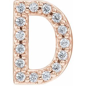 14K Rose .06 CTW Natural Diamond Initial D Earring Siddiqui Jewelers