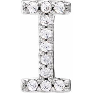 14K White .04 CTW Natural Diamond Initial I Earring Siddiqui Jewelers