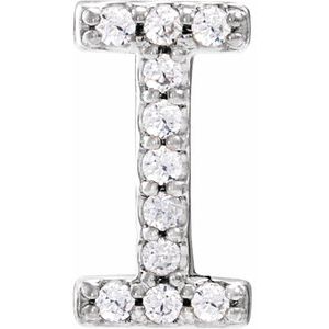 Sterling Silver .04 CTW Natural Diamond Initial I Earring Siddiqui Jewelers