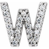 Sterling Silver .08 CTW Natural Diamond Initial W Earring Siddiqui Jewelers