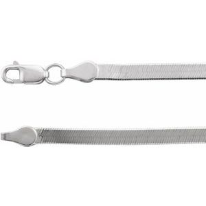 14K White 2.8 mm Flexible Herringbone 20" Chain Siddiqui Jewelers