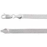14K White 4.6 mm Flexible Herringbone 16" Chain Siddiqui Jewelers