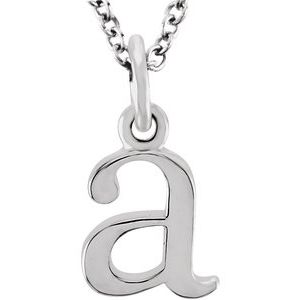 14K White Lowercase Initial a 16" Necklace Siddiqui Jewelers