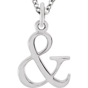 14K White Ampersand 16" Necklace Siddiqui Jewelers