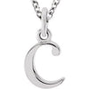 14K White Lowercase Initial c 16" Necklace Siddiqui Jewelers