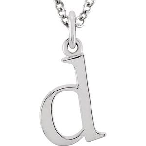 14K White Lowercase Initial d 16" Necklace Siddiqui Jewelers